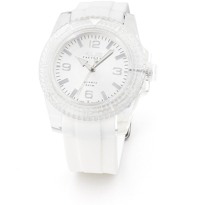 Orologio solo tempo uomo Cesare Paciotti t4st366 con cinturino in gomma bianco