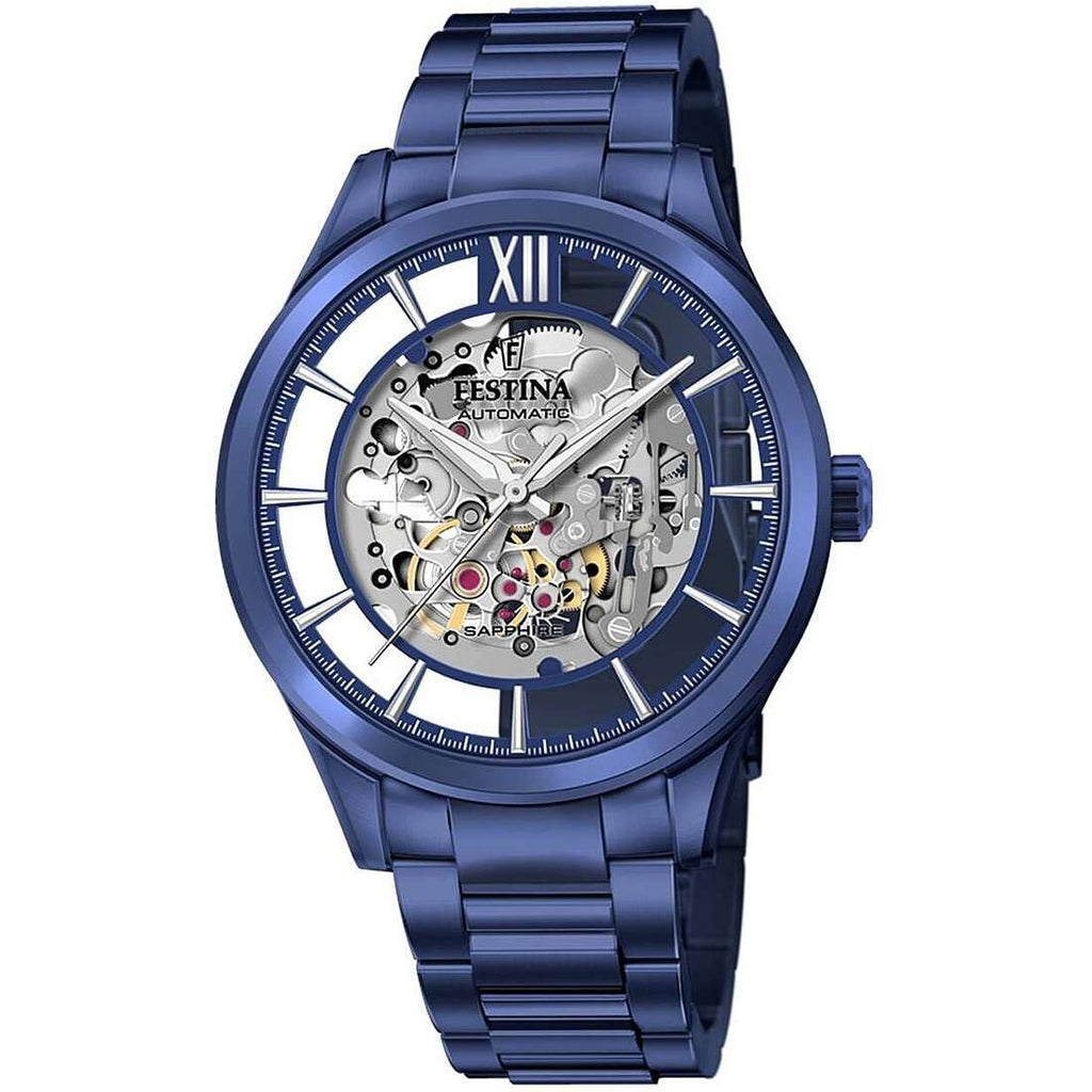 Festina Herrenuhr, 3-Zeiger, blau, Automatik, f20631/1