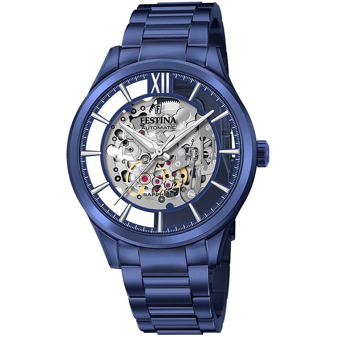 Festina Herrenuhr, 3-Zeiger, blau, Automatik, f20631/1
