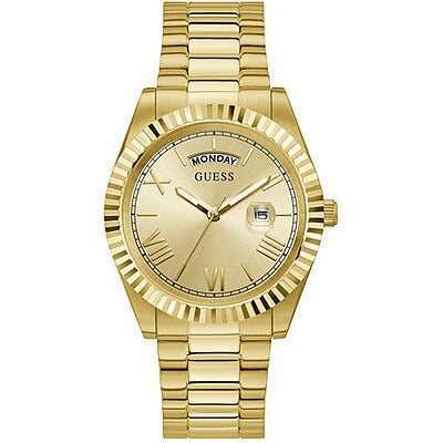Orologio solo tempo uomo in acciaio dorato e datario Guess GW0265G2