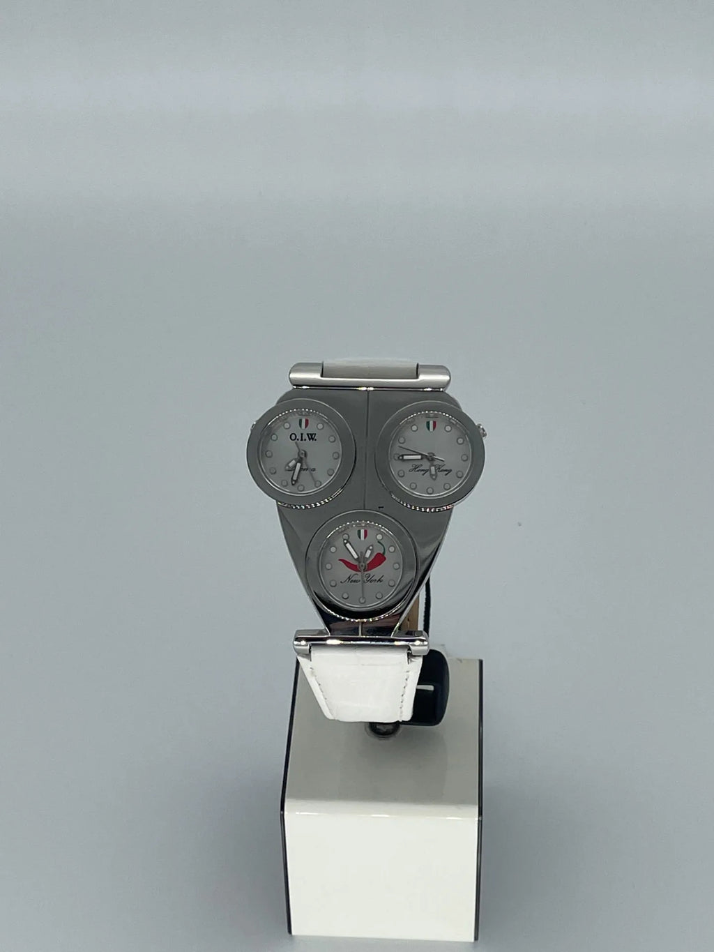 Orologio uomo solo tempo con 3 quadranti per fuso orario Roma - New York - Hong Kong