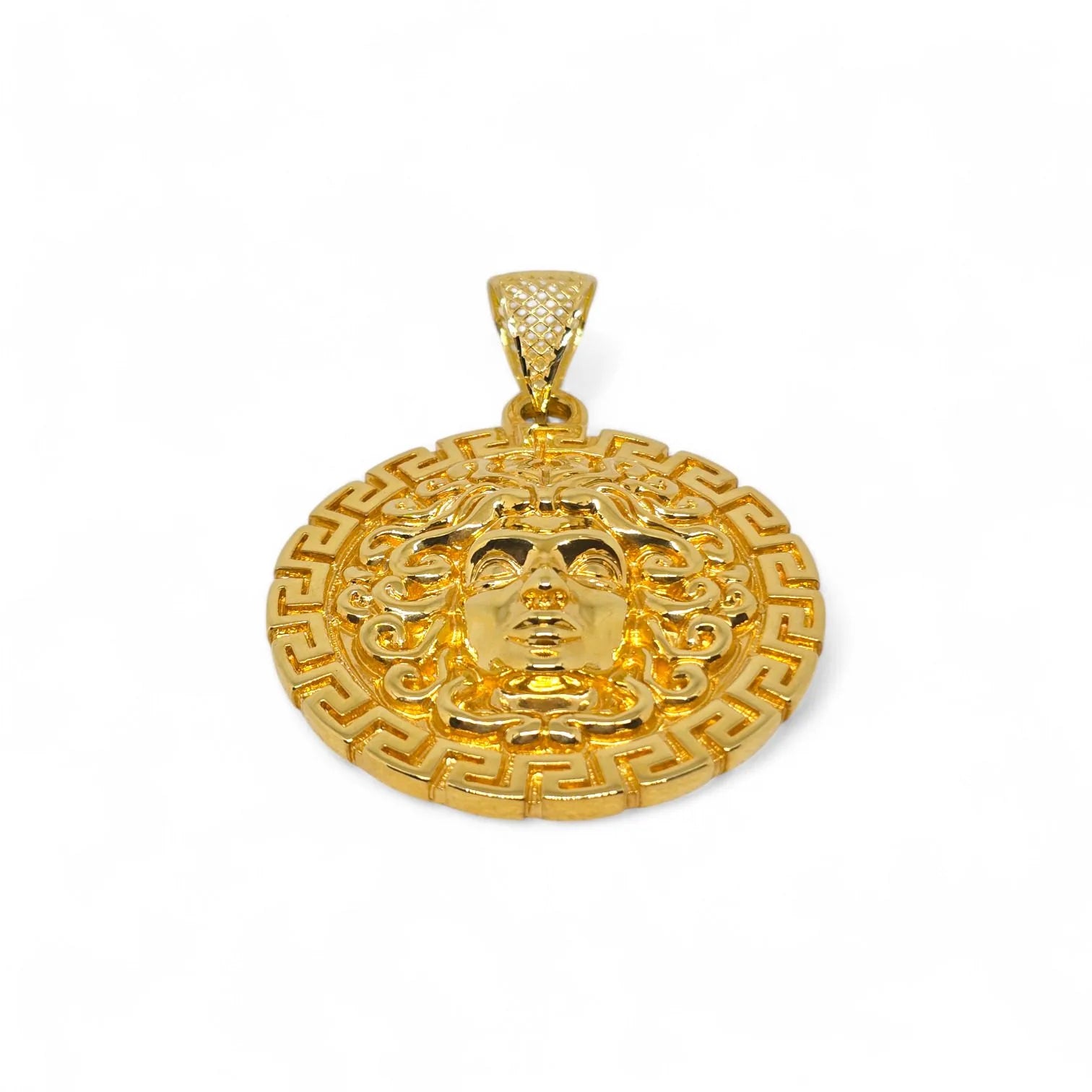 Pendente con testa di medusa in oro giallo 18 carati
