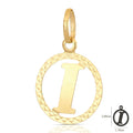 Pendentif Lettre en Or jaune 18 carats avec cercle