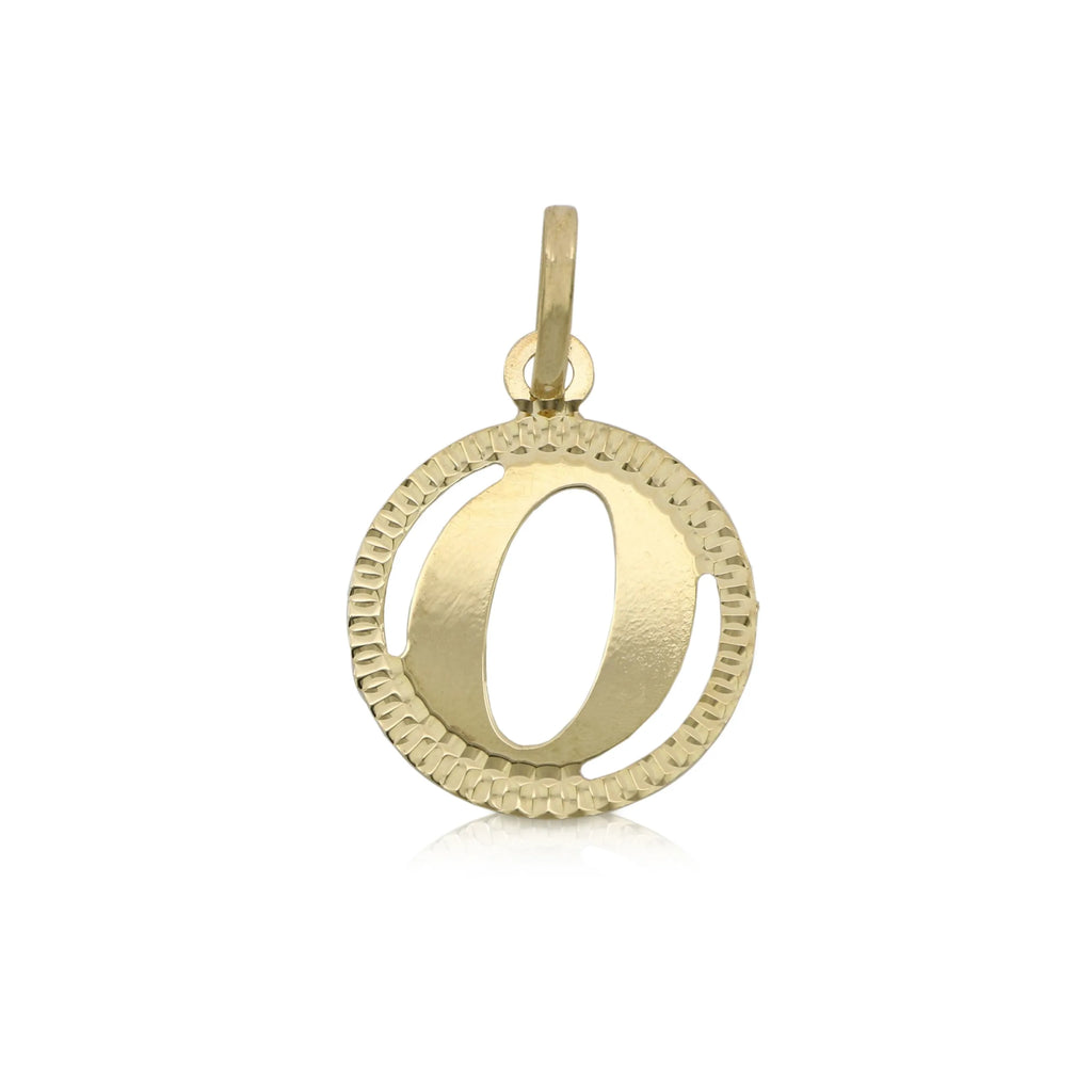 Pendente Letterina in Oro giallo 18 Carati con cerchio