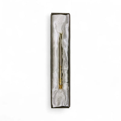 Stift aus Silber mit goldenen Verzierungen und Etui