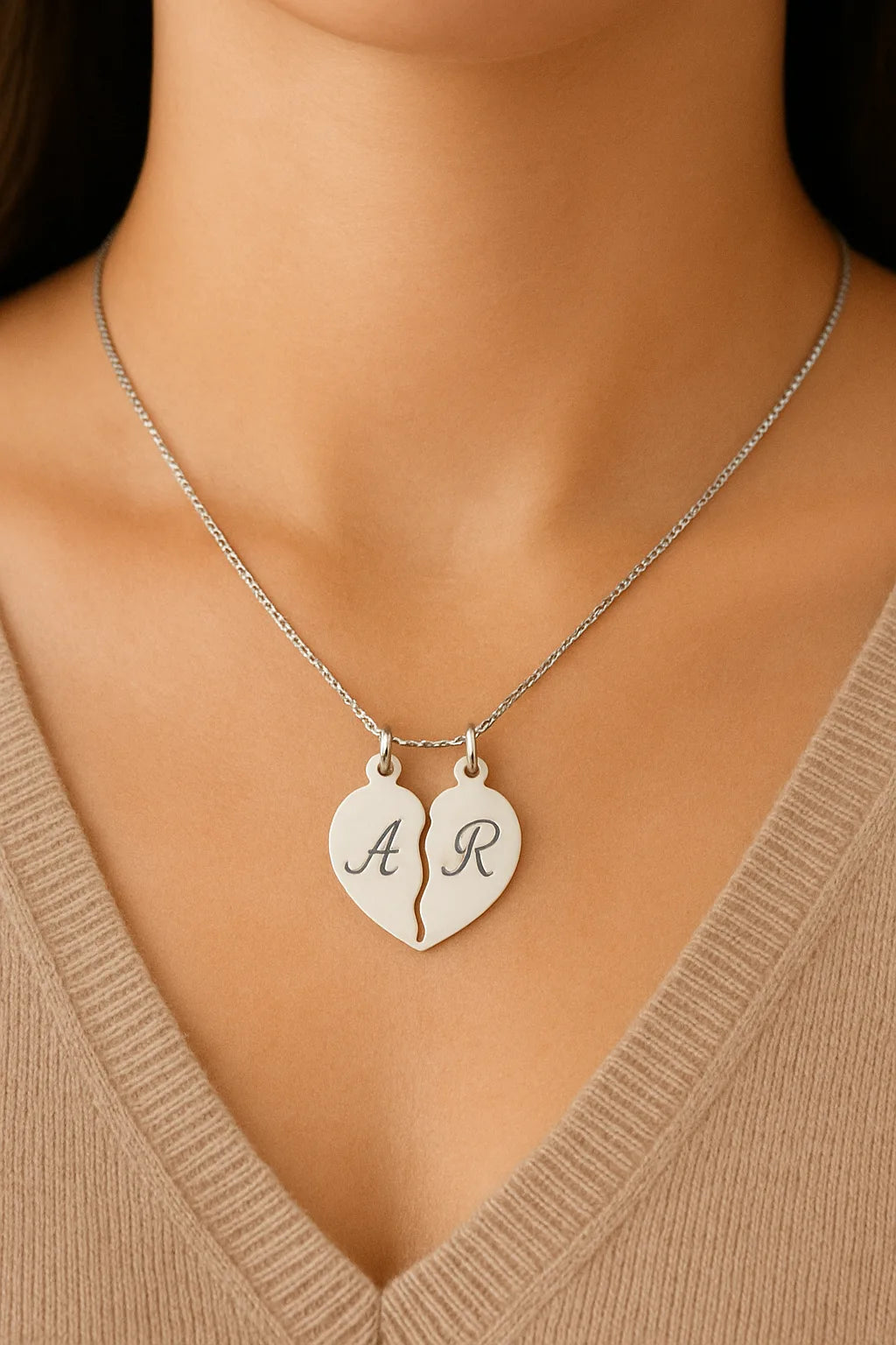 Collana Personalizzata con Cuori Divisi in Argento 925