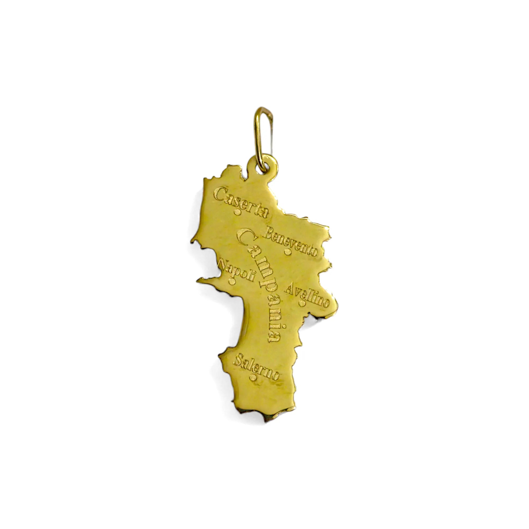 Pendente in oro giallo 18 kt a forma della Regione Campania