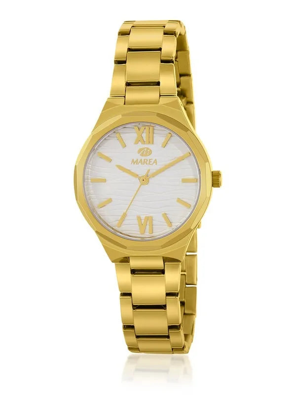 Marea Damenarmbanduhr aus vergoldetem Edelstahl, nur Zeit, b54250/5