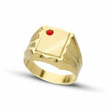 Anello a scudo rettangolare da Uomo in Oro 18 Carati