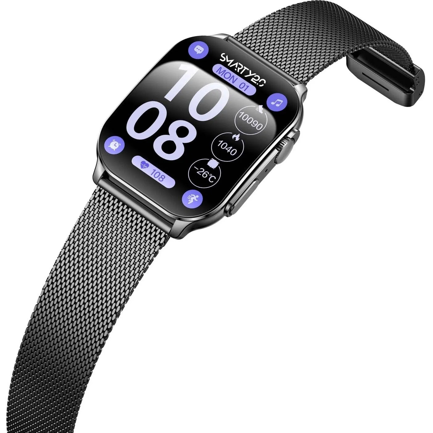 Orologio Smartwatch uomo Smarty 2.0 cinturino acciaio nero SW080E