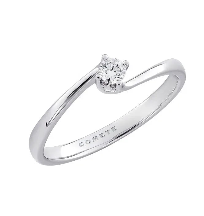 Comete Solitärring in Weißgold und Diamant ANB 2712