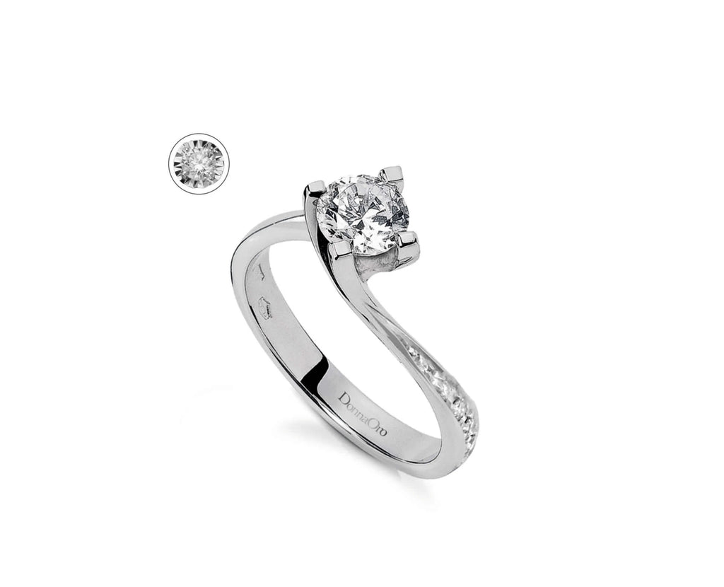 Anello solitario Donnaoro in oro e diamanti dkac8985.s036