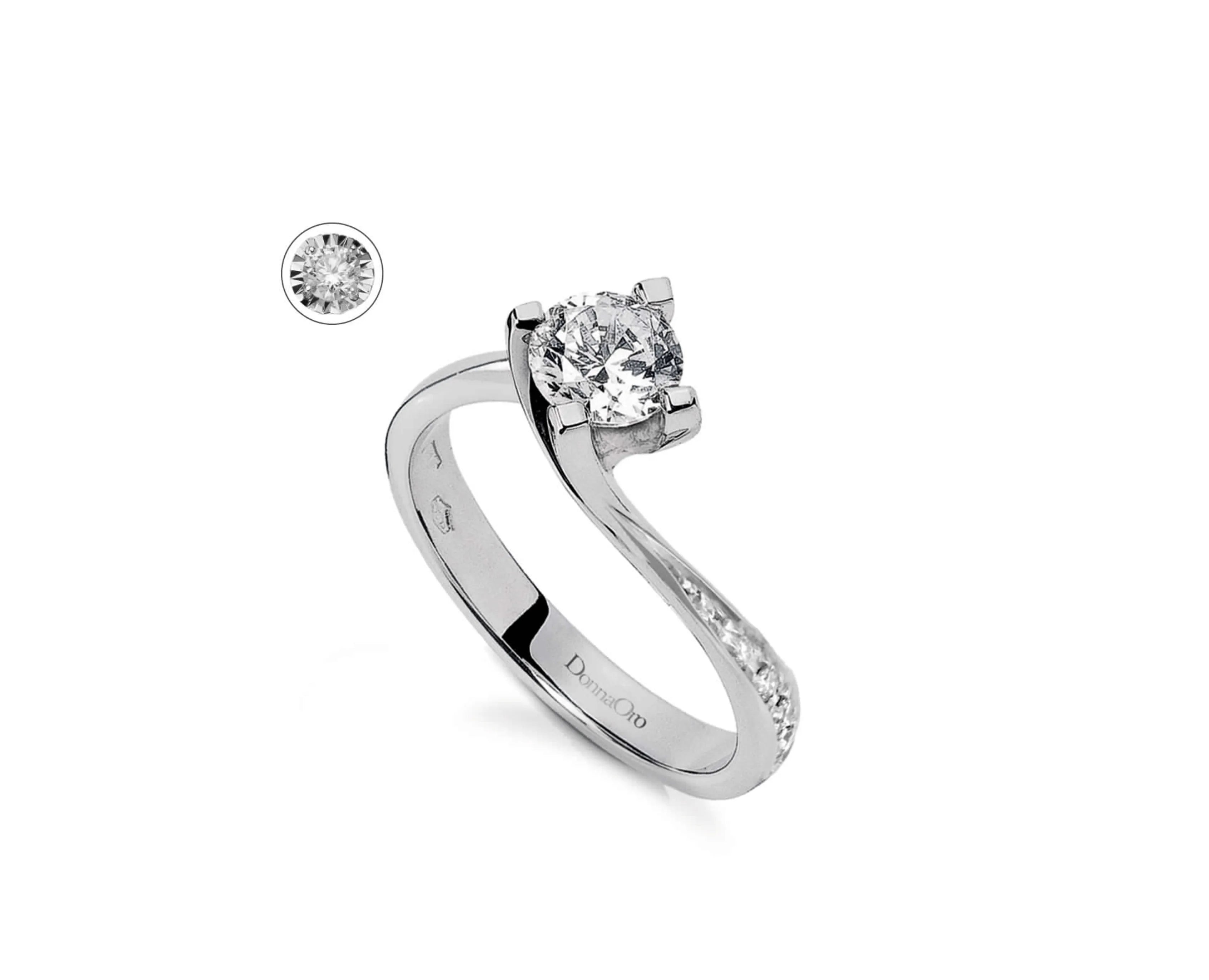 Anello solitario Donnaoro in oro e diamanti dkac8985.s036