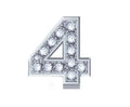 Charm Elements Numero 4 in oro bianco e diamanti DCHF9144N4.001