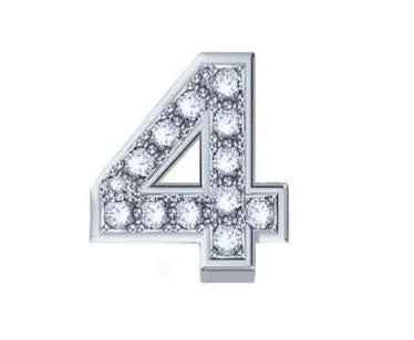 Charm Elements Numero 4 in oro bianco e diamanti DCHF9144N4.001