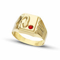 Anello a scudo rettangolare con serpente da Uomo in Oro 18kt