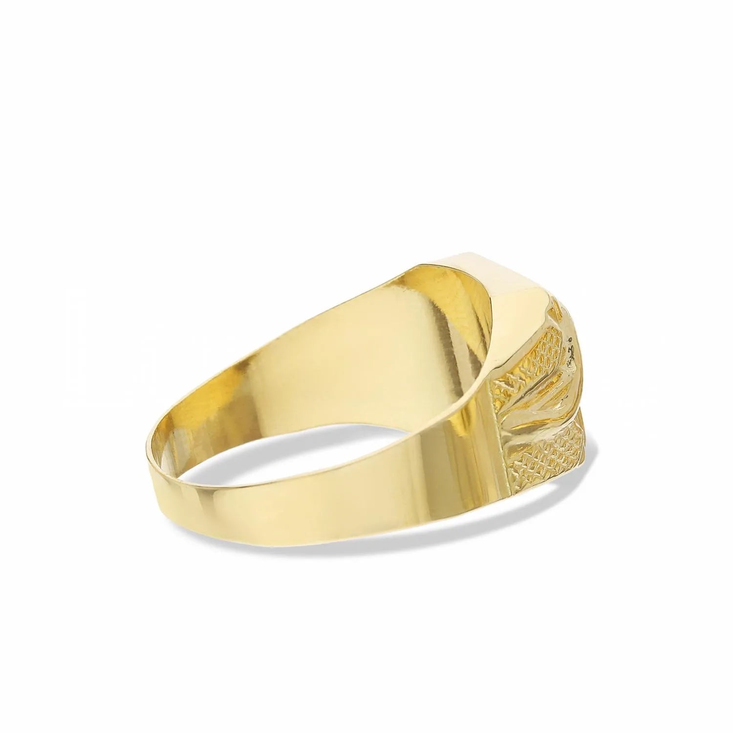 Anello a scudo rettangolare con serpente da Uomo in Oro 18kt